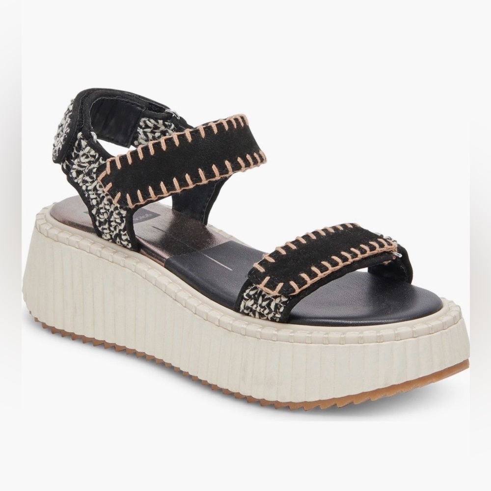 Dolce Vita Debra Chunky Black and White Platform  Sandal Sz 9